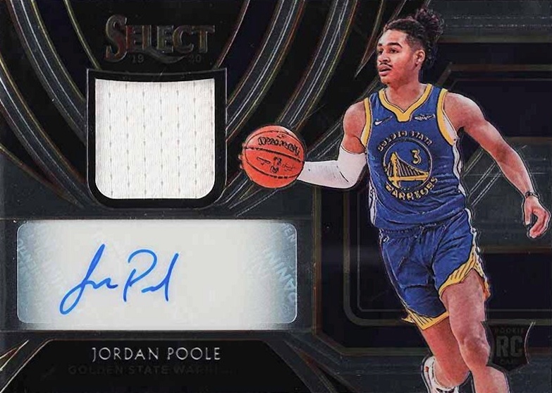 2019 Select Rookie Jersey Autographs Jordan Poole #JPL Basketball Card