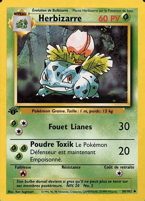 1999 Pokemon French Herbizarre #30 TCG Card