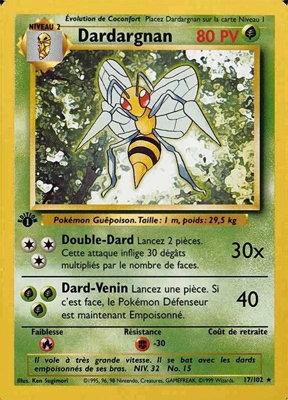 1999 Pokemon French Dardargnan #17 TCG Card