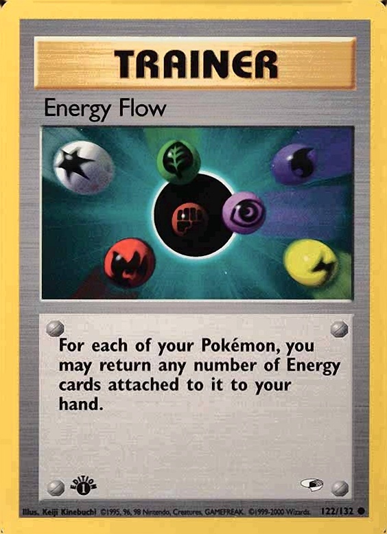 2000 Pokemon Gym Heroes  Energy Flow #122 TCG Card