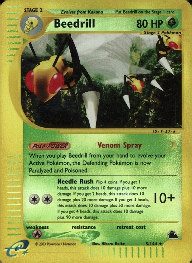 2003 Pokemon Skyridge Beedrill-Reverse Foil #5 TCG Card