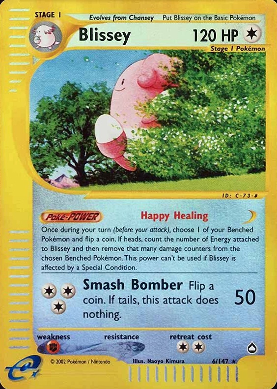 2003 Pokemon Aquapolis Blissey-Reverse Foil #6 TCG Card