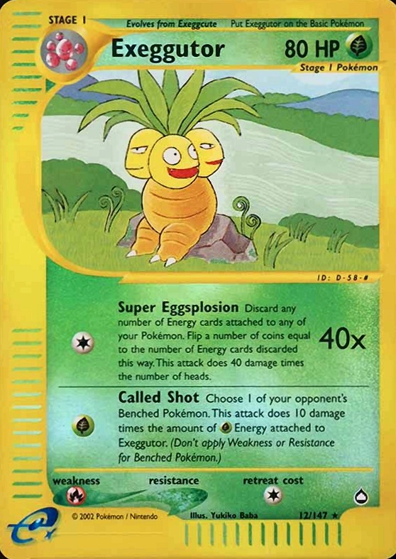 2003 Pokemon Aquapolis Exeggutor-Reverse Foil #12 TCG Card