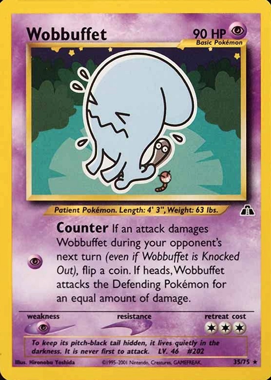 2001 Pokemon Neo Discovery Wobbuffet #35 TCG Card
