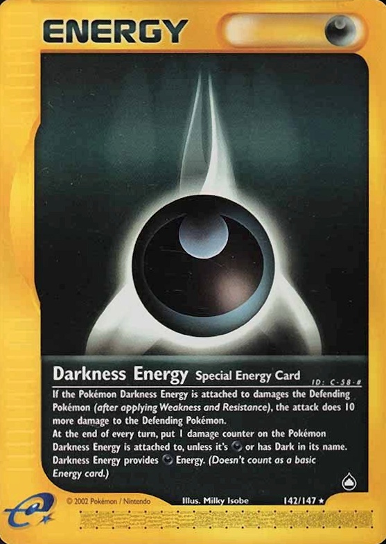 2003 Pokemon Aquapolis Darkness Energy #142 TCG Card