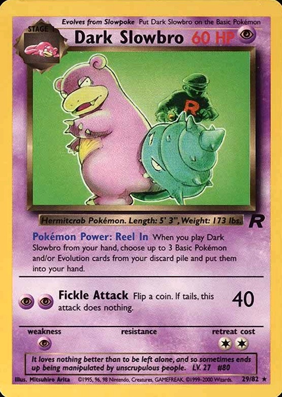 2000 Pokemon Rocket Dark Slowbro #29 TCG Card