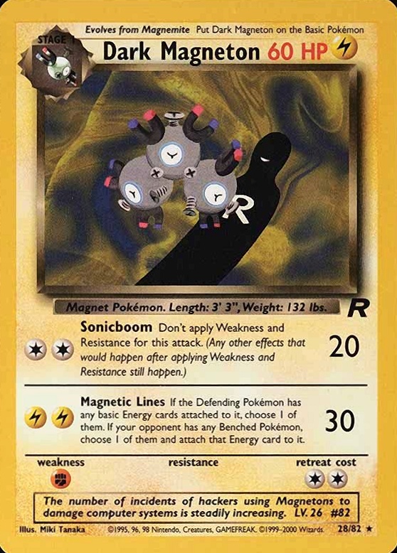 2000 Pokemon Rocket Dark Magneton #28 TCG Card