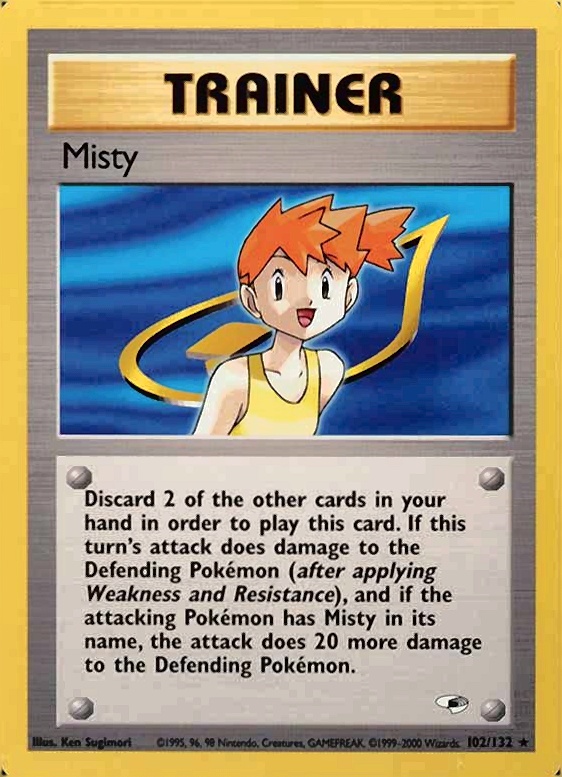 2000 Pokemon Gym Heroes  Misty #102 TCG Card