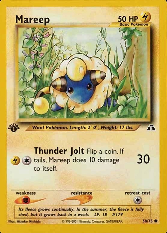2001 Pokemon Neo Discovery Mareep #58 TCG Card