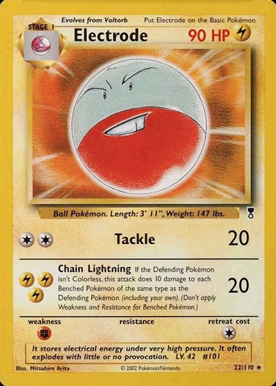 2002 Pokemon Legendary Collection  Electrode #22 TCG Card