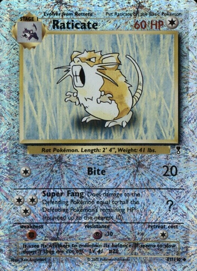 2002 Pokemon Legendary Collection  Raticate-Reverse Foil #61 TCG Card