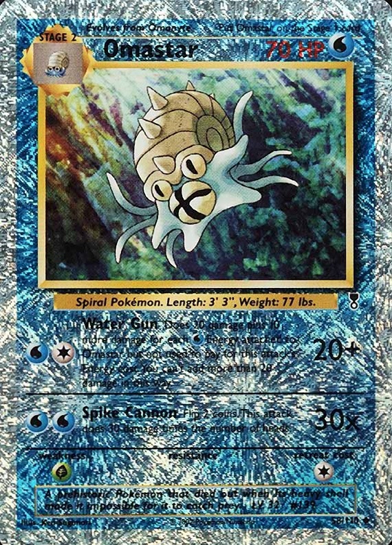 2002 Pokemon Legendary Collection  Omastar-Reverse Foil #58 TCG Card