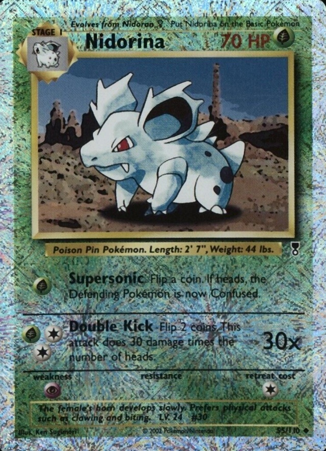2002 Pokemon Legendary Collection  Nidorina-Reverse Foil #55 TCG Card