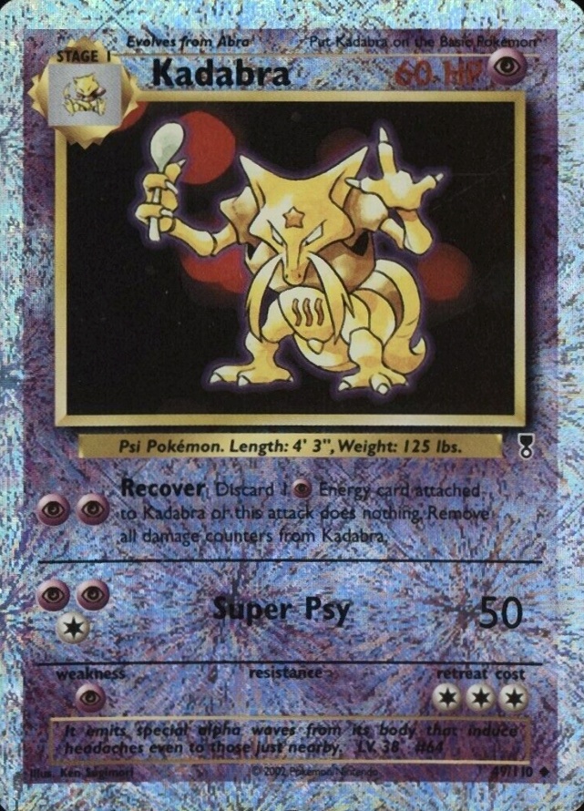 2002 Pokemon Legendary Collection  Kadabra-Reverse Foil #49 TCG Card