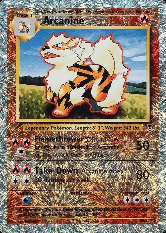 2002 Pokemon Legendary Collection  Arcanine-Reverse Foil #36 TCG Card