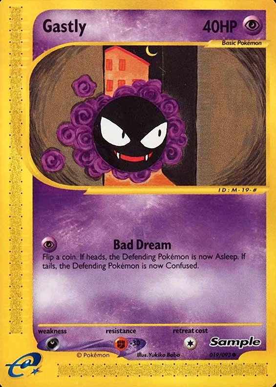 2002 Pokemon E-Card Sample Gastly #19 TCG Card