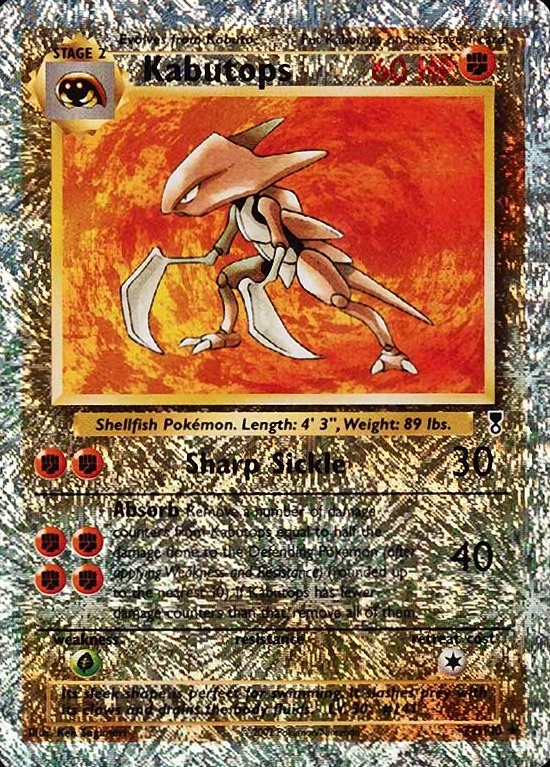 2002 Pokemon Legendary Collection  Kabutops-Reverse Foil #27 TCG Card