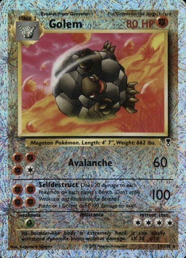 2002 Pokemon Legendary Collection  Golem-Reverse Foil #24 TCG Card