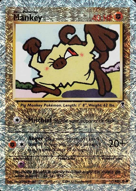 2002 Pokemon Legendary Collection  Mankey-Reverse Foil #81 TCG Card