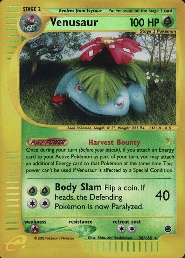 2002 Pokemon Expedition Venusaur-Reverse Foil #30 TCG Card