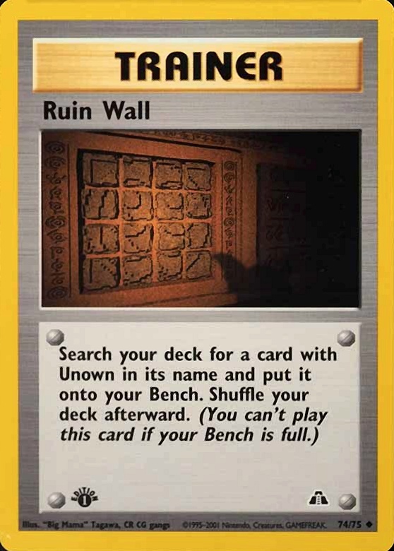 2001 Pokemon Neo Discovery Ruin Wall #74 TCG Card