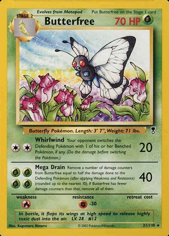 2002 Pokemon Legendary Collection  Butterfree #21 TCG Card