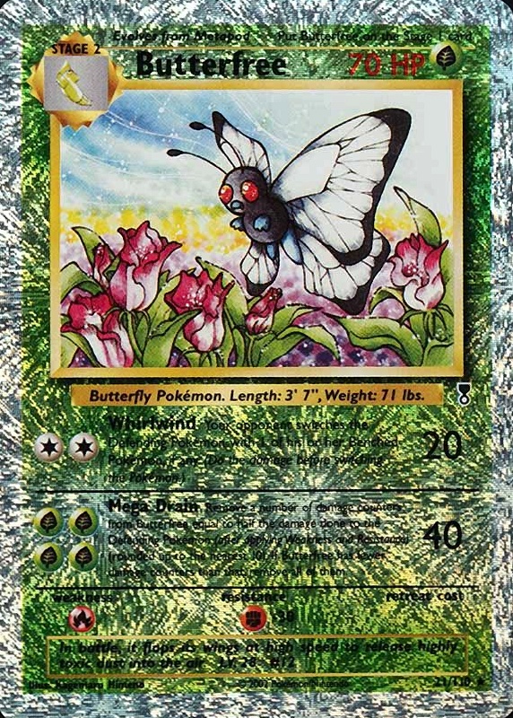 2002 Pokemon Legendary Collection  Butterfree-Reverse Foil #21 TCG Card