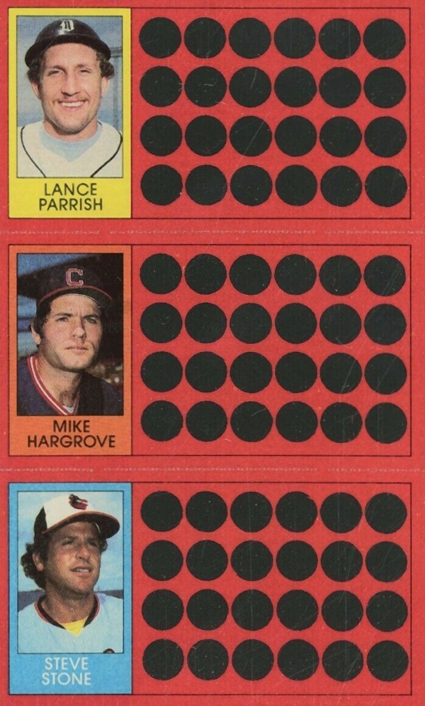 1981 Topps Scratch-Offs Lance Parrish/Mike Hargrove/Steve Stone # Baseball Card