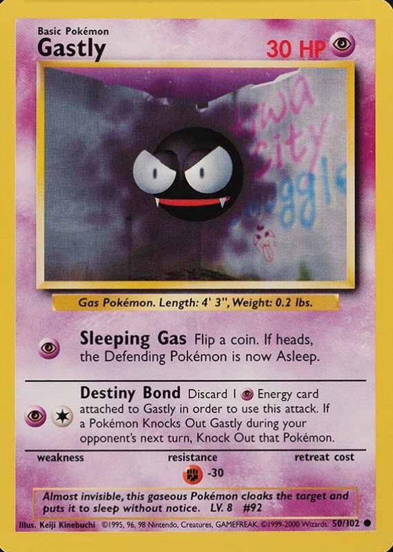 1999 Pokemon Game Gastly #50 TCG Card