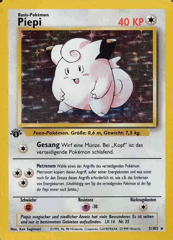 1999 Pokemon German  Piepi-Holo #5 TCG Card