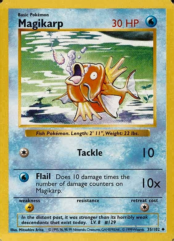 1999 Pokemon Game Magikarp #35 TCG Card