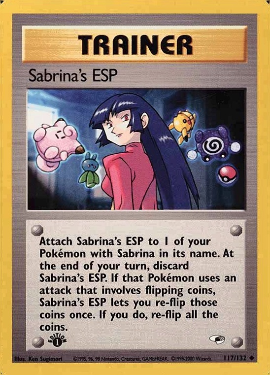 2000 Pokemon Gym Heroes  Sabrina's Esp #117 TCG Card