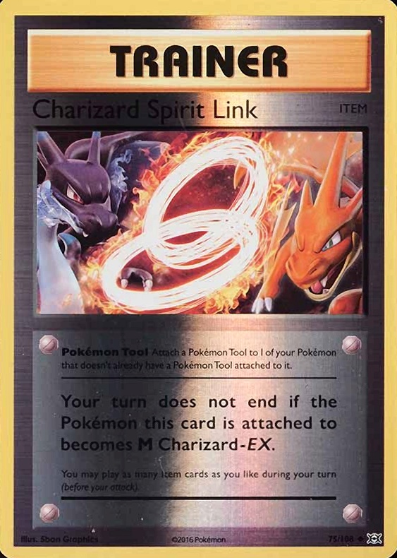 2016 Pokemon XY Evolutions Charizard Spirit Link-Reverse Foil #75 TCG Card
