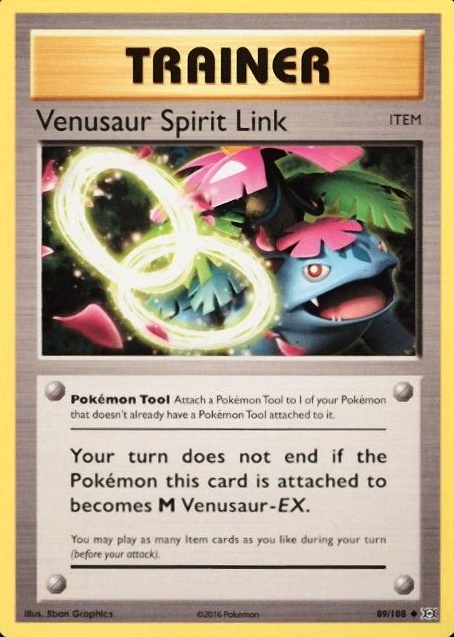 2016 Pokemon XY Evolutions Venusaur Spirit Link #89 TCG Card