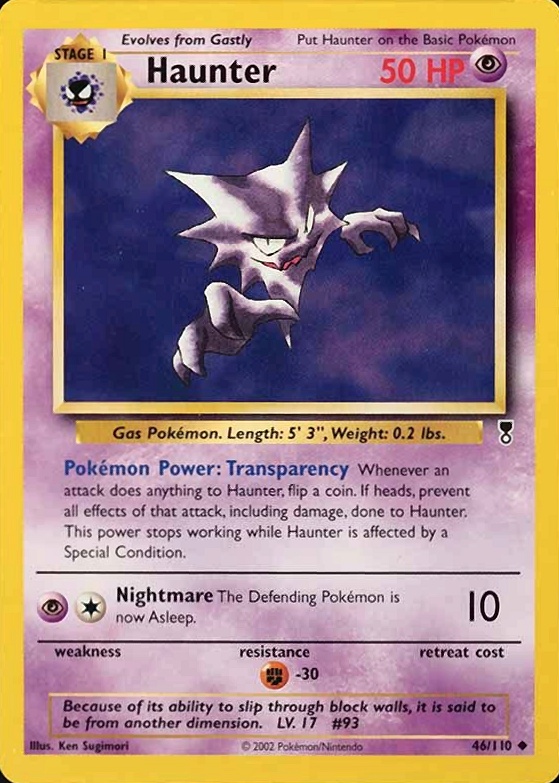 2002 Pokemon Legendary Collection  Haunter #46 TCG Card