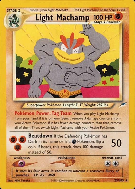 2002 Pokemon Neo Destiny  Light Machamp #25 TCG Card