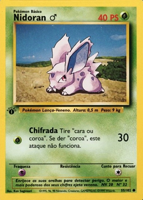 1999 Pokemon Portuguese Nidoran #55 TCG Card