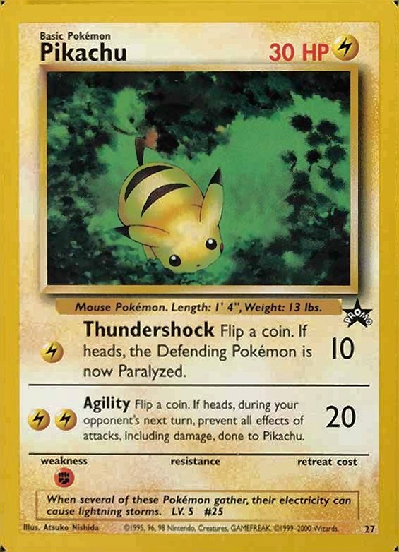 2000 Pokemon Promo Black Star Pikachu #27 TCG Card