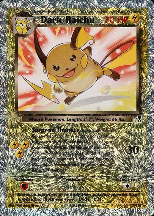2002 Pokemon Legendary Collection  Dark Raichu-Reverse Foil #7 TCG Card