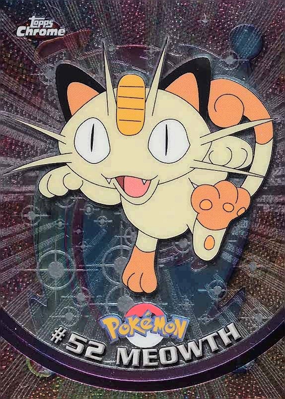 2000 Topps Chrome Pokemon T.V. Meowth #52 TCG Card