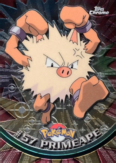 2000 Topps Chrome Pokemon T.V. Primeape #57 TCG Card