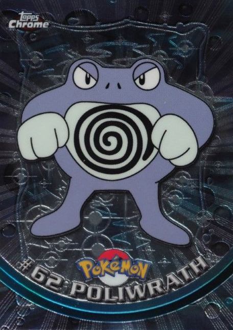 2000 Topps Chrome Pokemon T.V. Poliwrath #62 TCG Card