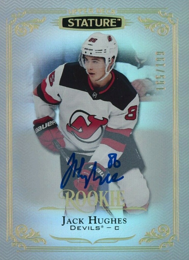 2019 Upper Deck Stature Jack Hughes #150 Hockey Card