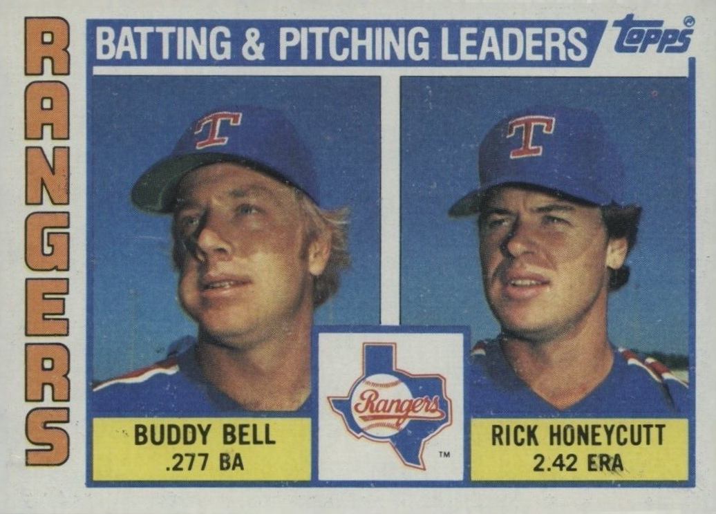1984 Topps Rangers Batting & Pitching Leaders #37 Baseball Card