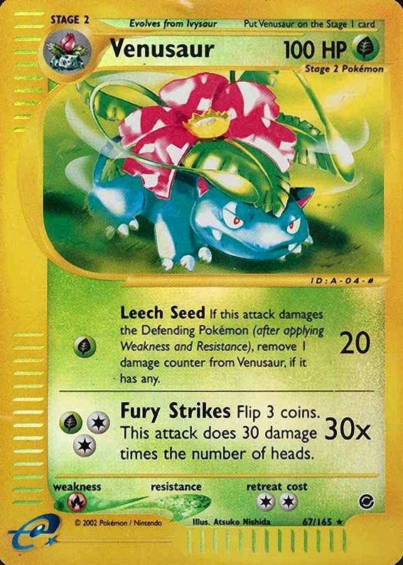 2002 Pokemon Expedition Venusaur-Reverse Foil #67 TCG Card