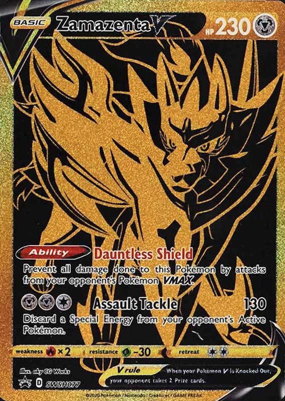 2020 Pokemon Sword & Shield Black Star Promo Full Art/Zamazenta V #077 TCG Card