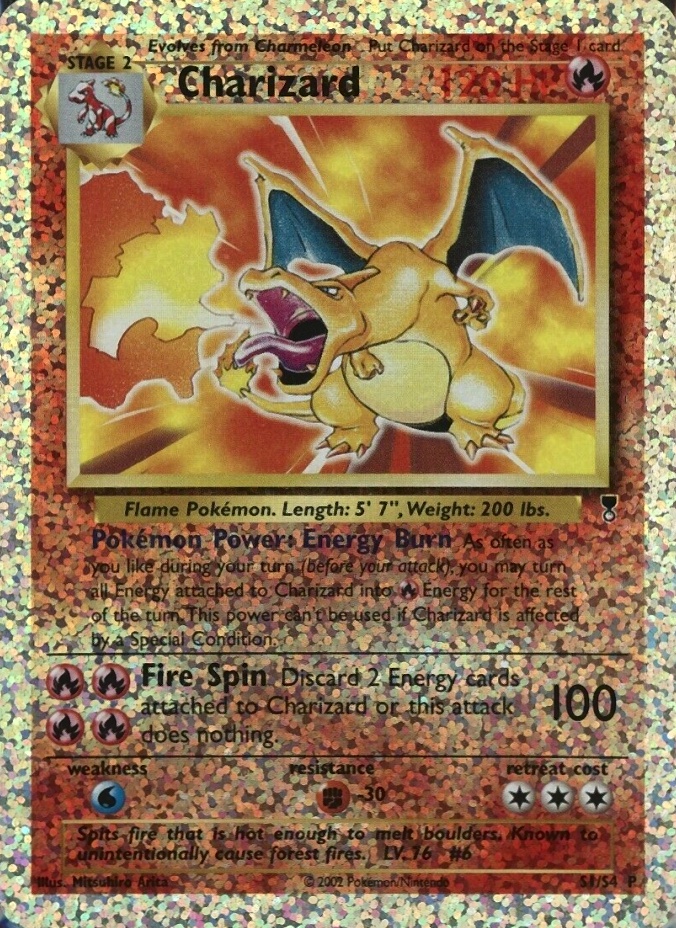 2002 Pokemon Legendary Collection Box Topper Charizard #S1 TCG Card