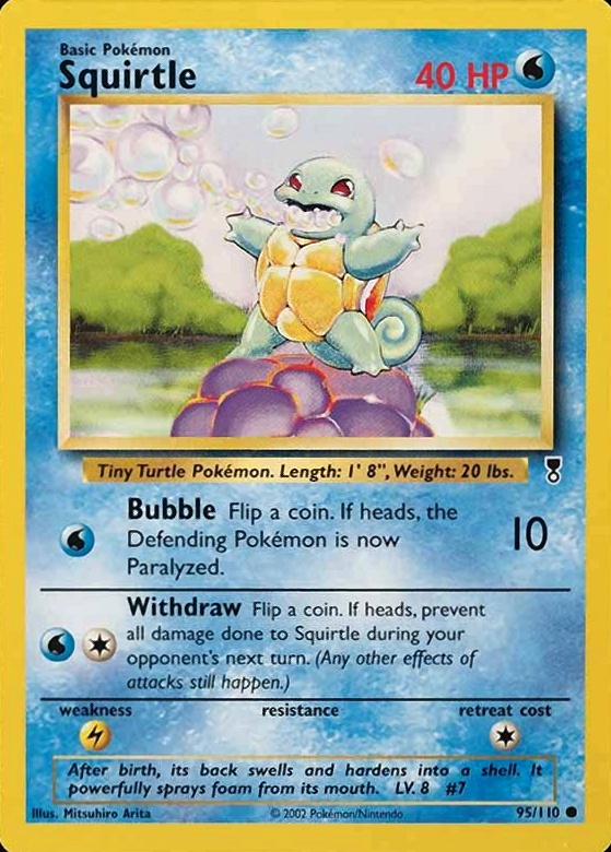 2002 Pokemon Legendary Collection  Squirtle #95 TCG Card