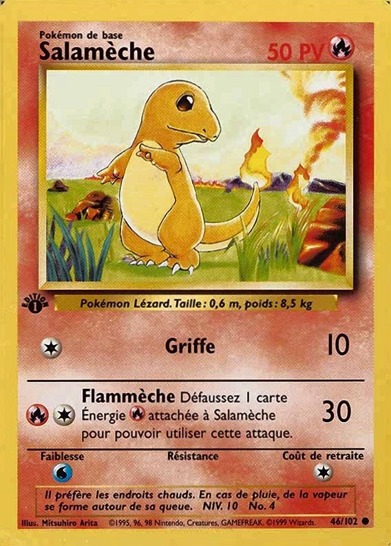 1999 Pokemon French Salameche #46 TCG Card