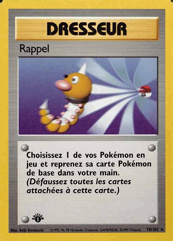 1999 Pokemon French Rappel #78 TCG Card
